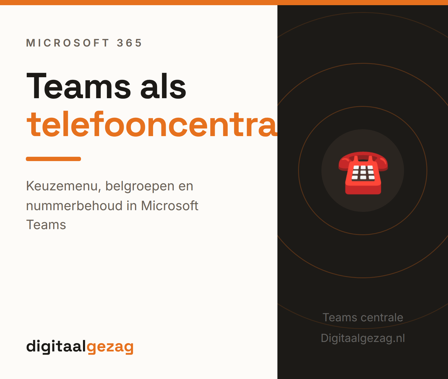 Teams telefoonsysteem met keuzemenu en belgroepen op een zakelijk scherm