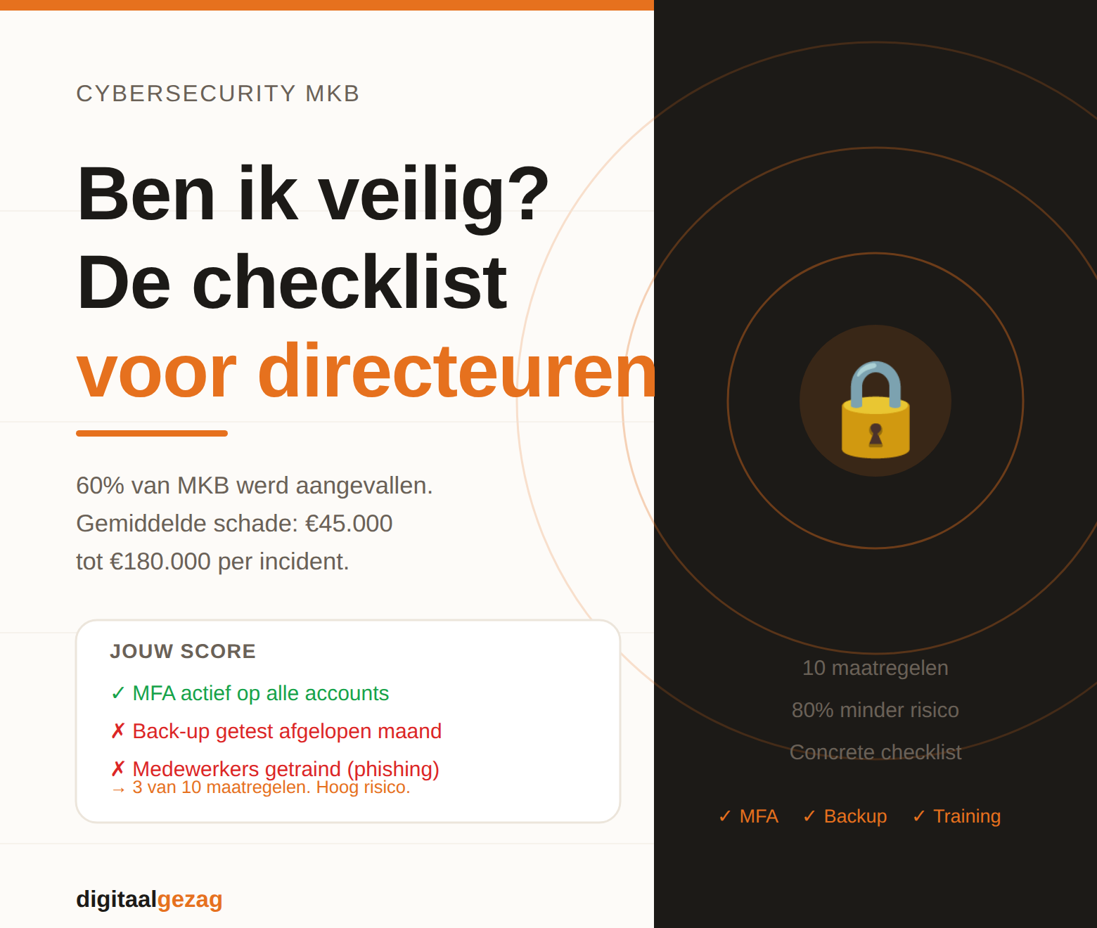 Cybersecurity checklist MKB directeur veilig hacken voorkomen
